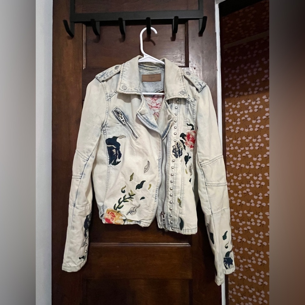 Super unique embroidered denim jacket